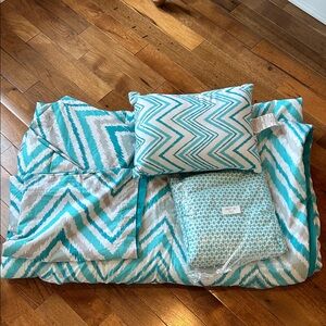 Turquoise Chevron Comforter and Sheet Set
